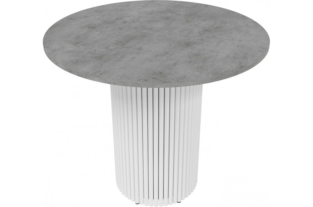 Деревянный стол Trubis 90x75x90 бетон / белый металл