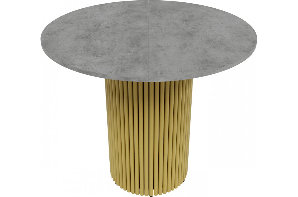 Деревянный стол Trubis 90x75x90 бетон / золотой металл