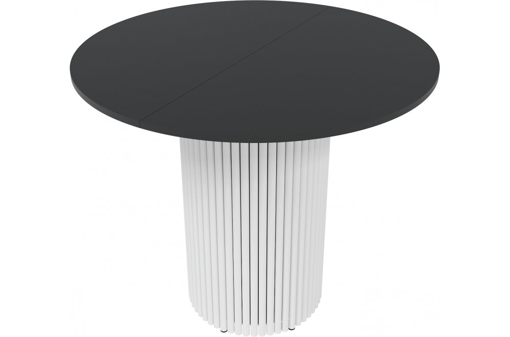 Деревянный стол Trubis 90x75x90 черный / белый металл