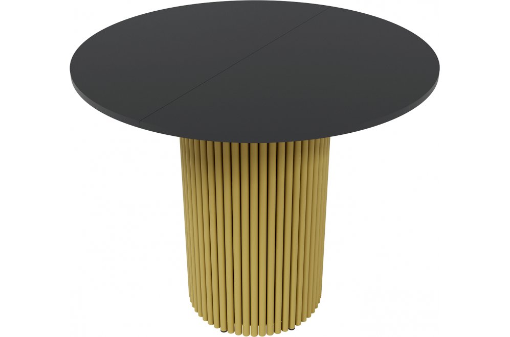 Деревянный стол Trubis 90x75x90 черный / золотой