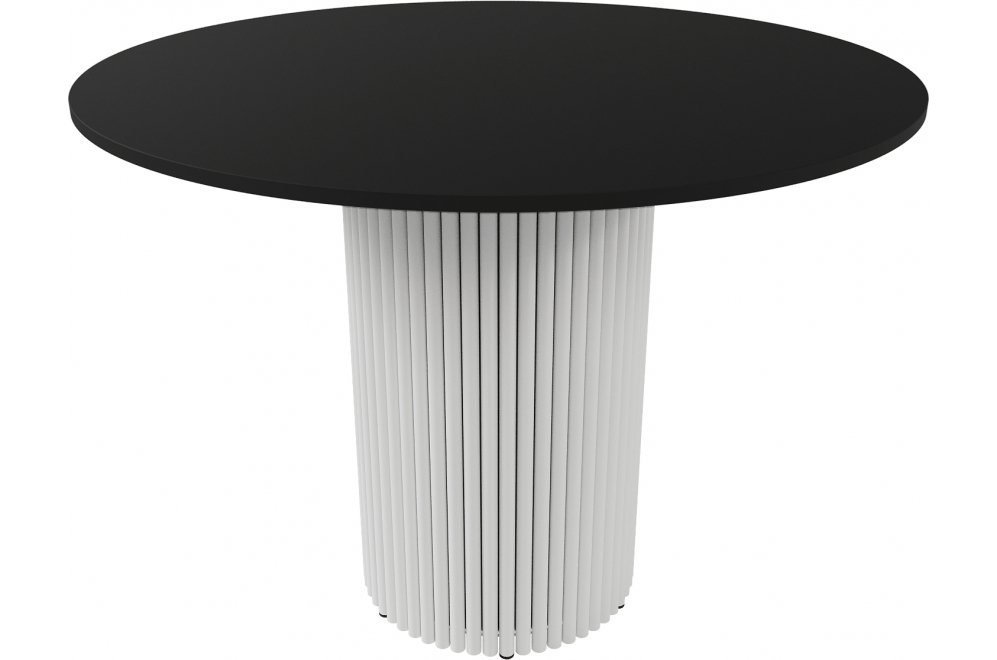 Деревянный стол Trubis Wood 100x75x100 черный / белый металл