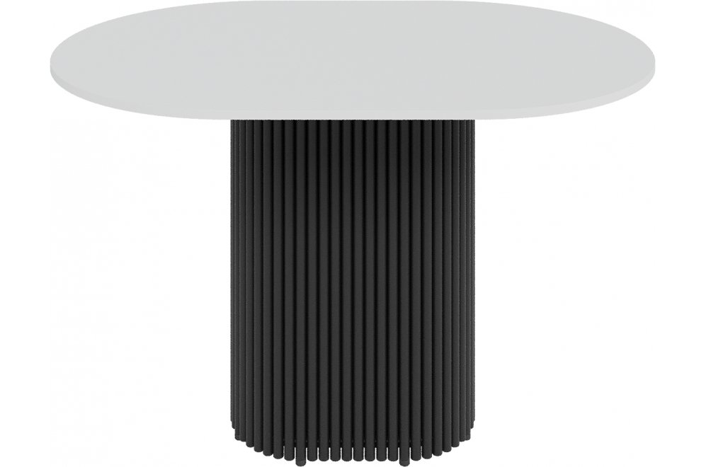 Деревянный стол Trubis Wood 80x75x120 белый / черный металл