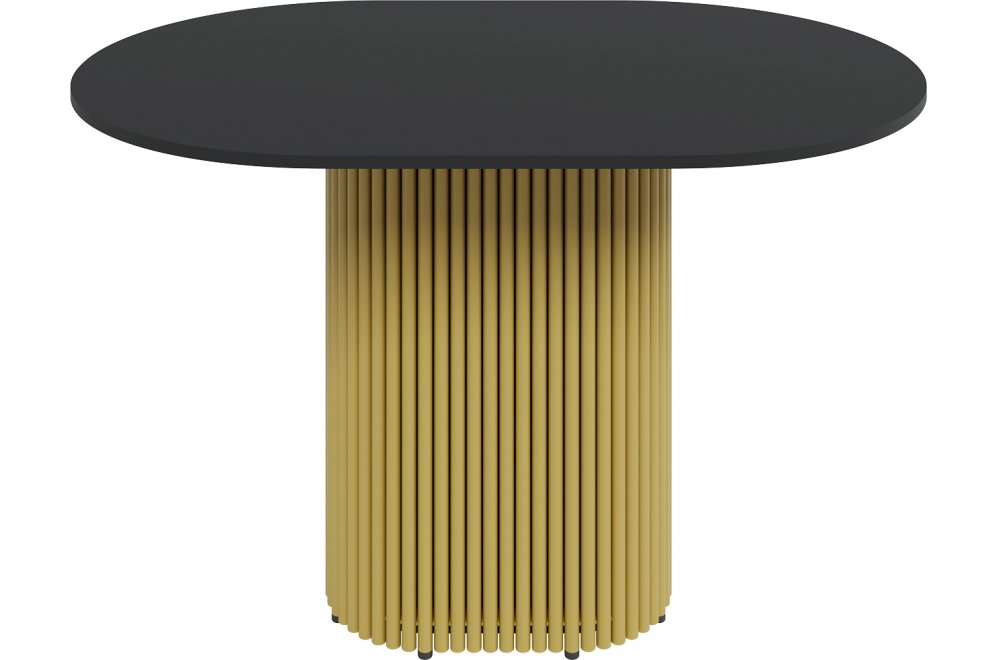 Деревянный стол Trubis Wood 80x75x120 черный / золотой