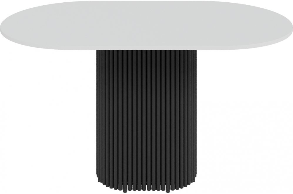 Деревянный стол Trubis Wood 80x75x140 белый / черный металл