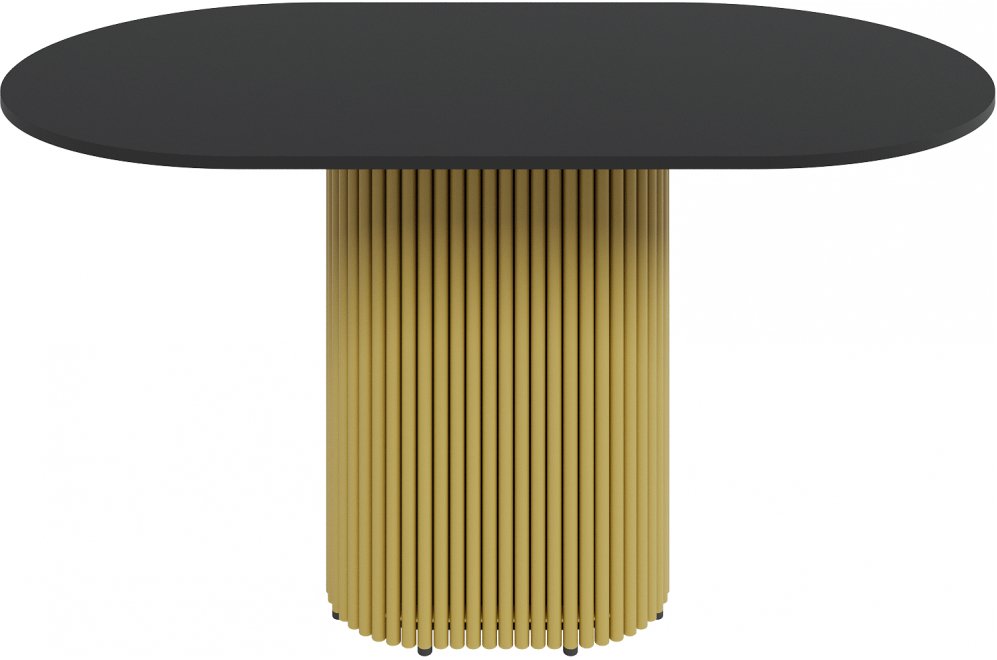 Деревянный стол Trubis Wood 80x75x140 черный / золотой