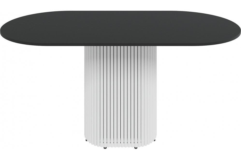 Деревянный стол Trubis Wood 80x75x160 черный / белый металл