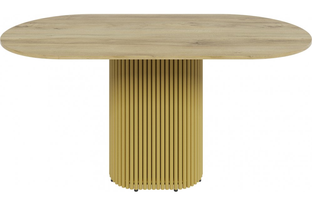 Деревянный стол Trubis Wood 80x75x160 орех / золотой