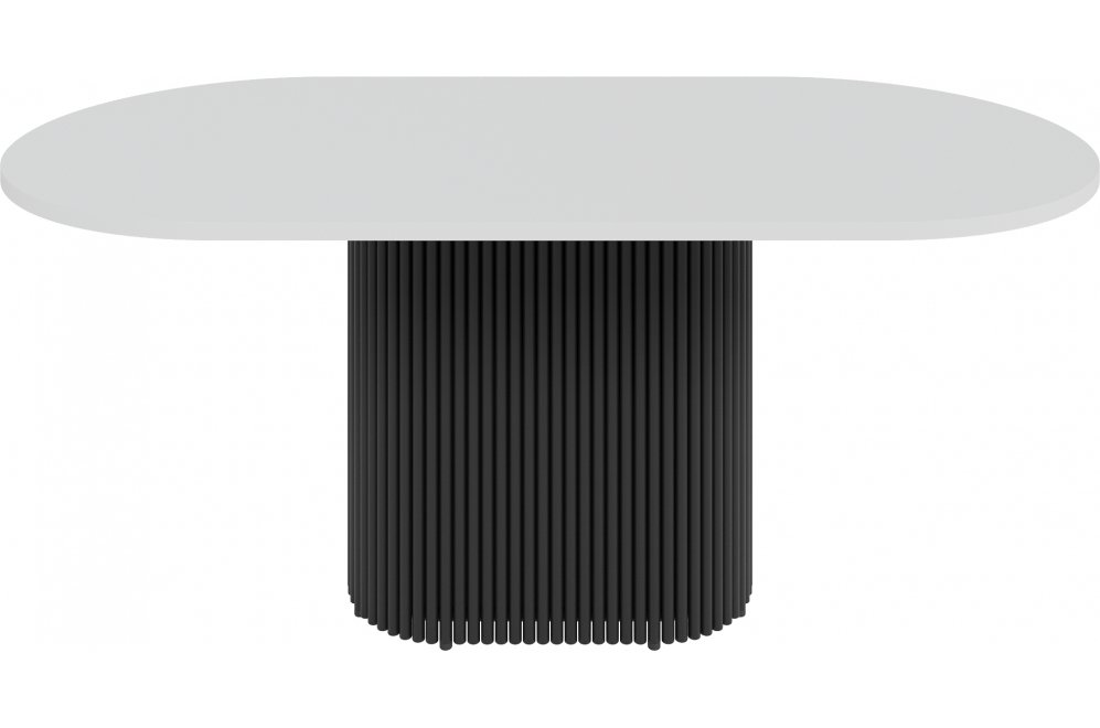 Деревянный стол Trubis Wood 90x75x180 белый / черный металл