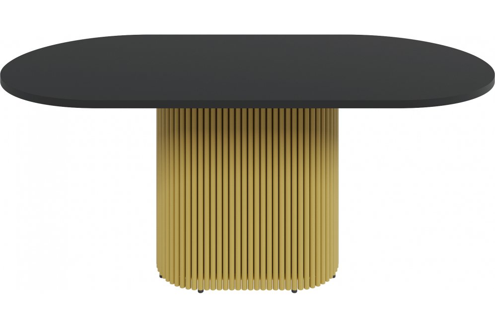 Деревянный стол Trubis Wood 90x75x180 черный / золотой