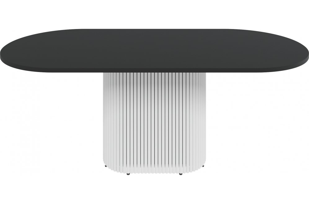 Деревянный стол Trubis Wood 90x75x200 черный / белый металл