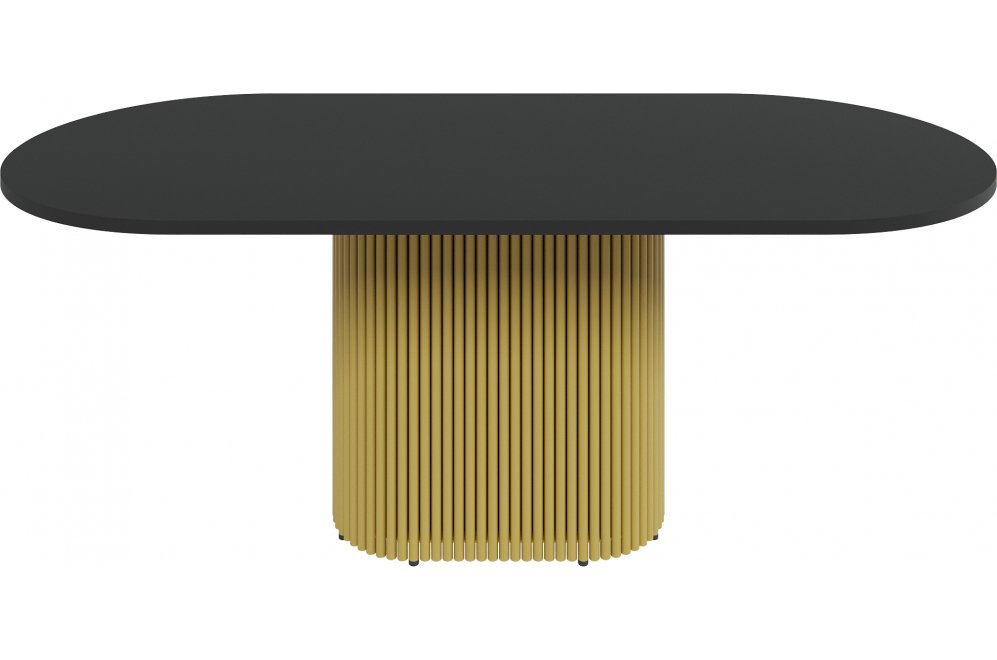 Деревянный стол Trubis Wood 90x75x200 черный / золотой