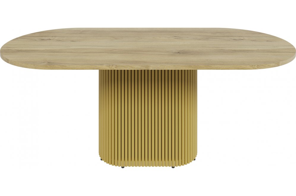 Деревянный стол Trubis Wood 90x75x200 орех / золотой