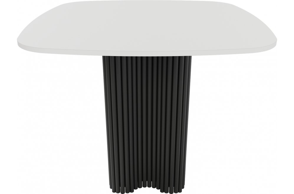 Деревянный стол Trubis Wood 90x75x90 белый / черный