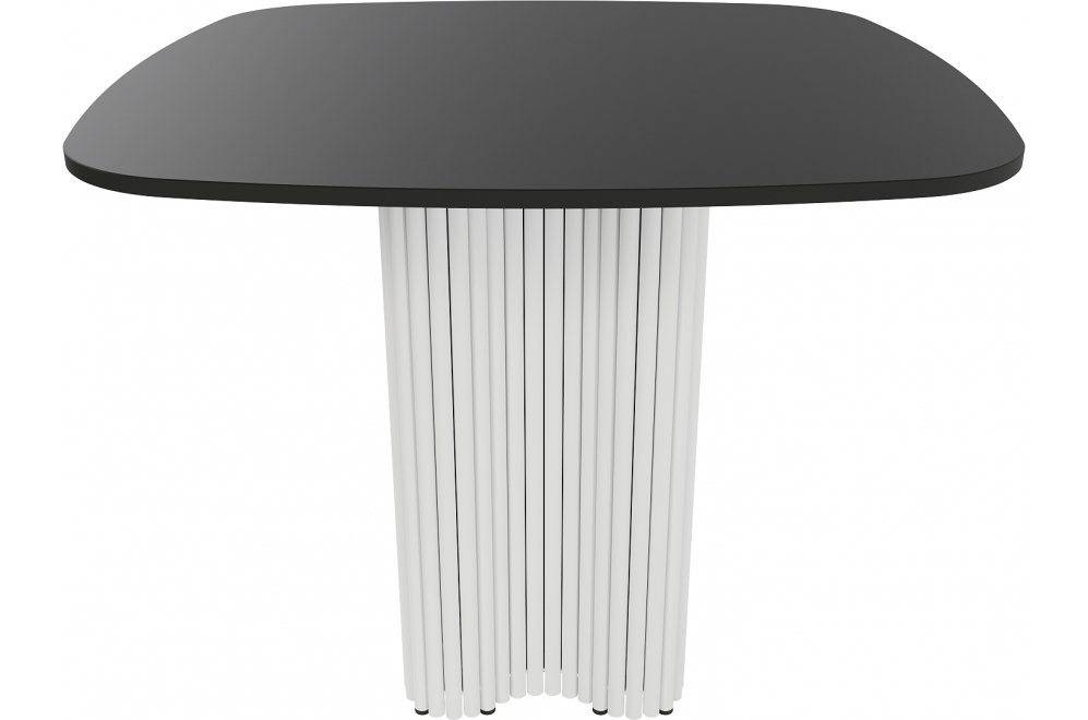 Деревянный стол Trubis Wood 90x75x90 черный / белый металл