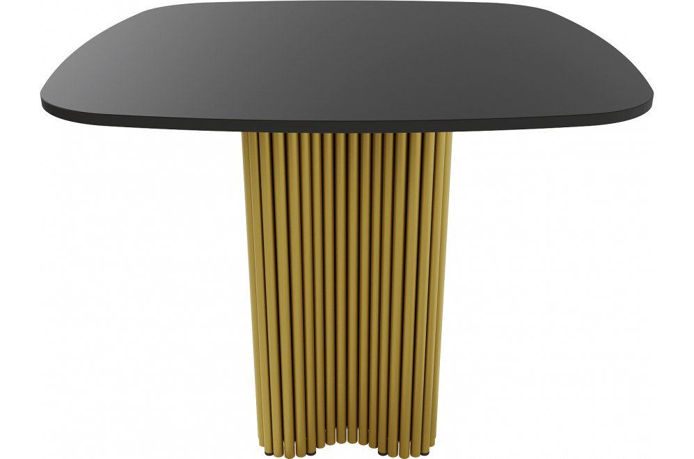 Деревянный стол Trubis Wood 90x75x90 черный / золотой