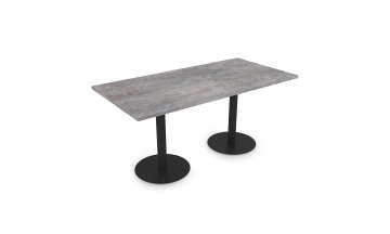Деревянный обеденный стол VAST-160 teakwood/черный basalt/черный