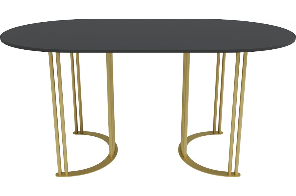 Деревянный стол Violur 80x75x160 черный / золотой металл