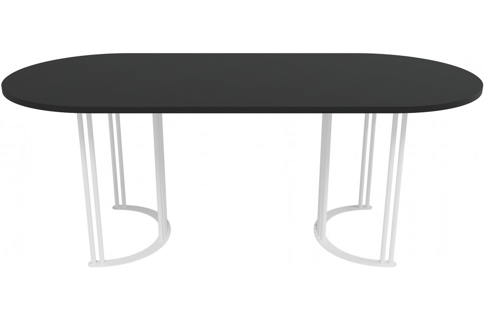 Деревянный стол Violur 90x75x200 черный / белый металл