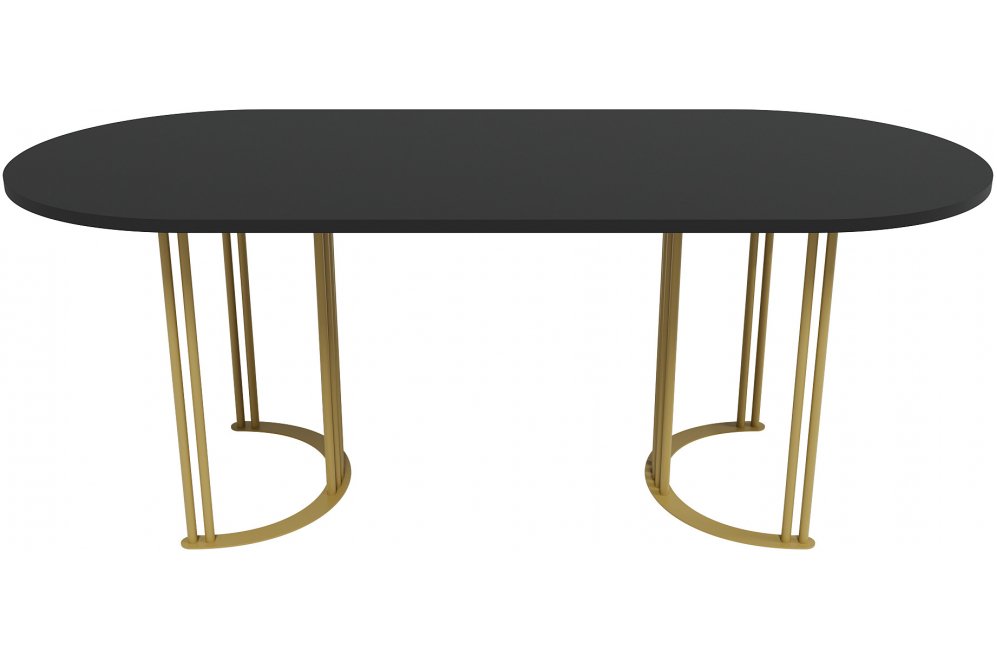 Деревянный стол Violur 90x75x200 черный / золотой металл