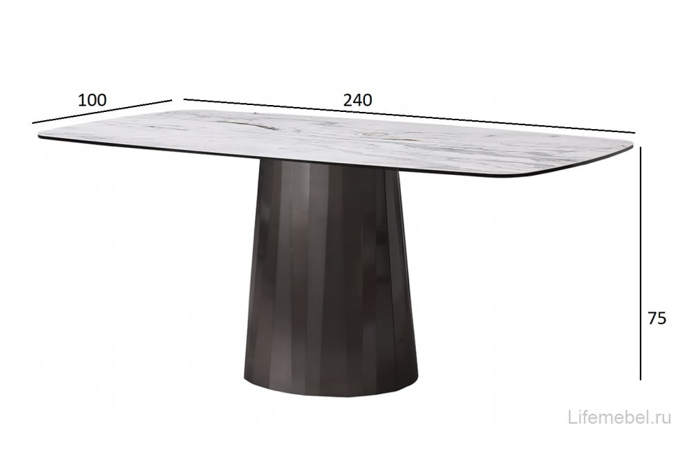 Керамический стол 57EL-91600 240х100х75 серый керамика