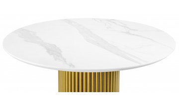 Керамический стол Барел 110 patagonoa bianco repose / золотой