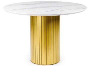 Керамический стол Гравент patagonoa bianco repose / золотой