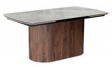 Керамический стол Lagos 160(240)x90 серый / орех