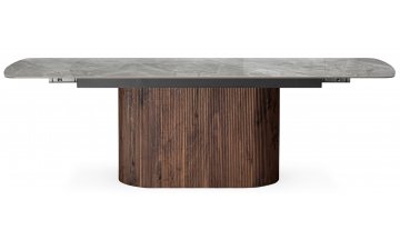 Керамический стол Lagos 160(240)x90 серый / орех