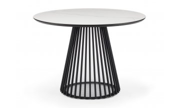 Керамический стол Нэнси 90х90х75 белый мрамор / черный