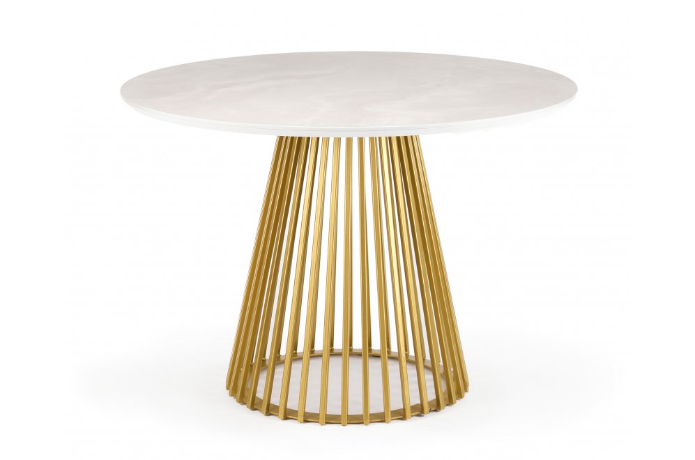 Керамический стол Нэнси 110 onyx bianco soft satin / золото
