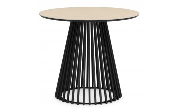 Керамический стол Нэнси 90х90х75 белый мрамор / черный