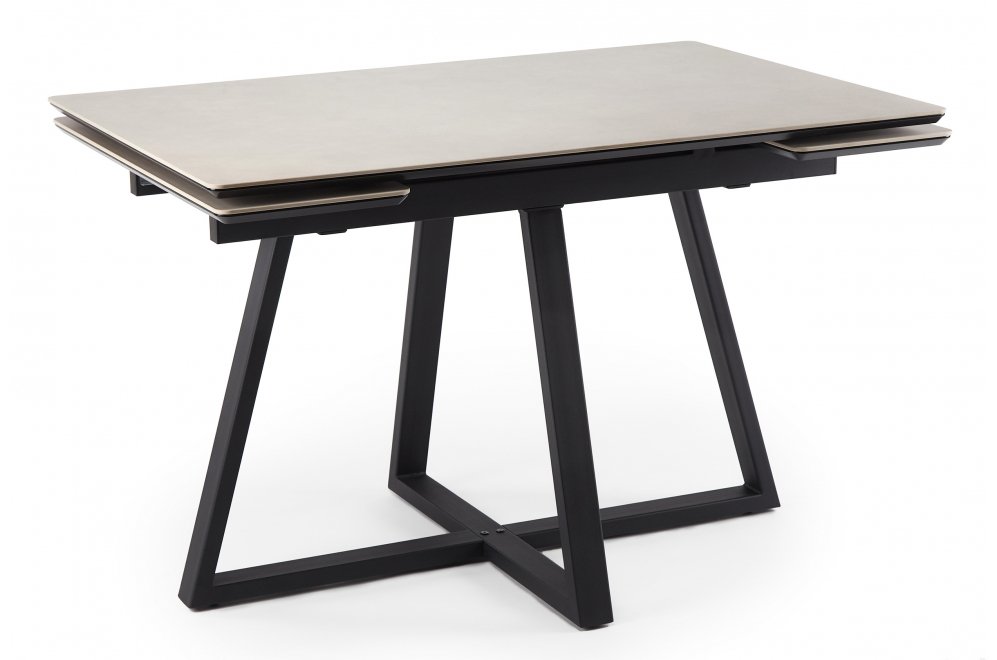 Керамический стол Памелла 140(200)х80 carmen light grey / черный