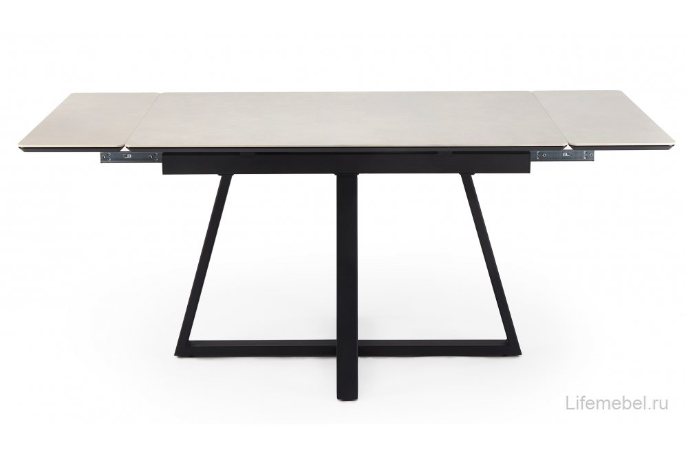 Керамический стол Памелла 140(200)х80 carmen light grey / черный