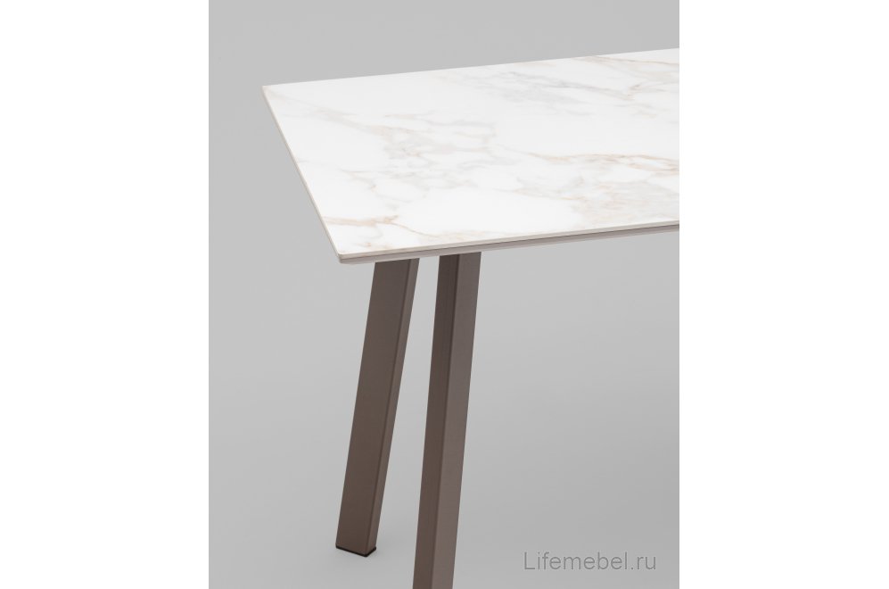 Керамический стол Райли белый / капучино