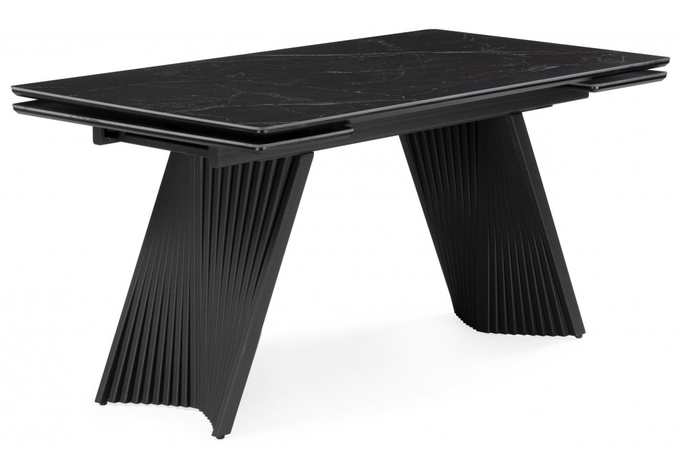 Керамический стол Вейв 140(200)х80 shakespeare black / черный