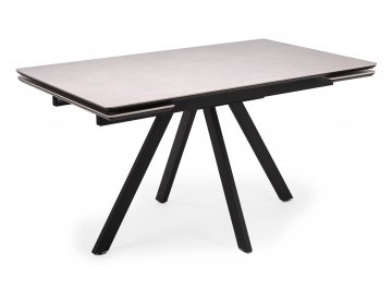 Керамический стол Вилли 140(200)х80 белый мрамор snow white / черный