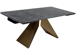Керамический стол Ales 180 керамика black grave solid ceramic / бронзовый