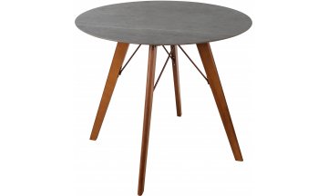 Керамический стол CA Wenge Pietra selvatica светло-серый мрамор / темный орех