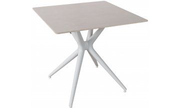 Керамический стол RF Grigio Pietra di luna 80x80 светло-серый мрамор / серый светлый бетон / белый