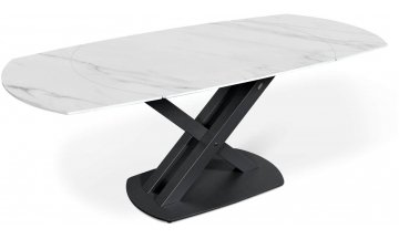 Керамический стол SHT-T75 раскладной белый мрамор / черный