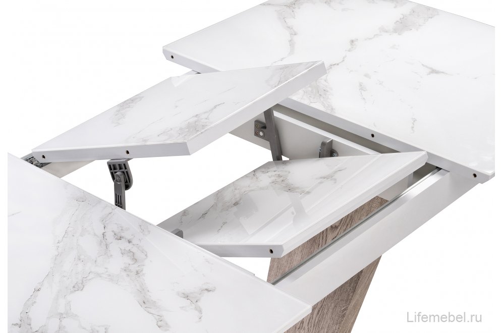 Обеденная группа Колиан сливовый / кремовый / белая шагрень / дуб