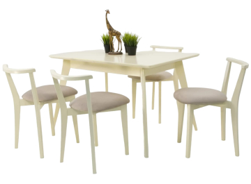 Обеденная группа Сканди Франк 120 бежевый / слоновая кость / слоновая кость