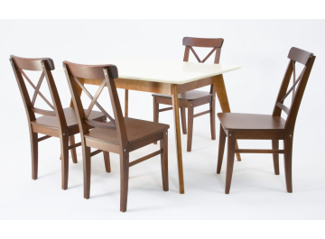 Стол складной Сканди Ингольф 120 натуральное дерево / натуральное дерево орех / слоновая кость / орех