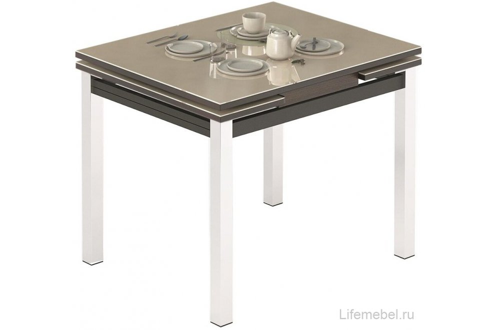 Обеденная группа стул 1308 и стол Париж 1Р стекло крем