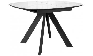 Керамический стол BK100 раскладной carrara gloss белый / черный