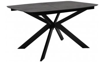 Керамический стол BK140 раскладной carrara gloss белый / черный