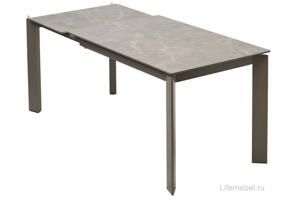 Керамический стол Corner 120 matt latte stone solid ceramic / taupe