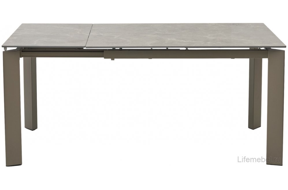 Керамический стол Corner 120 matt latte stone solid ceramic / taupe