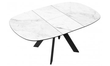 Керамический стол DikLine BK100 керамика белый мрамор / черный / черный