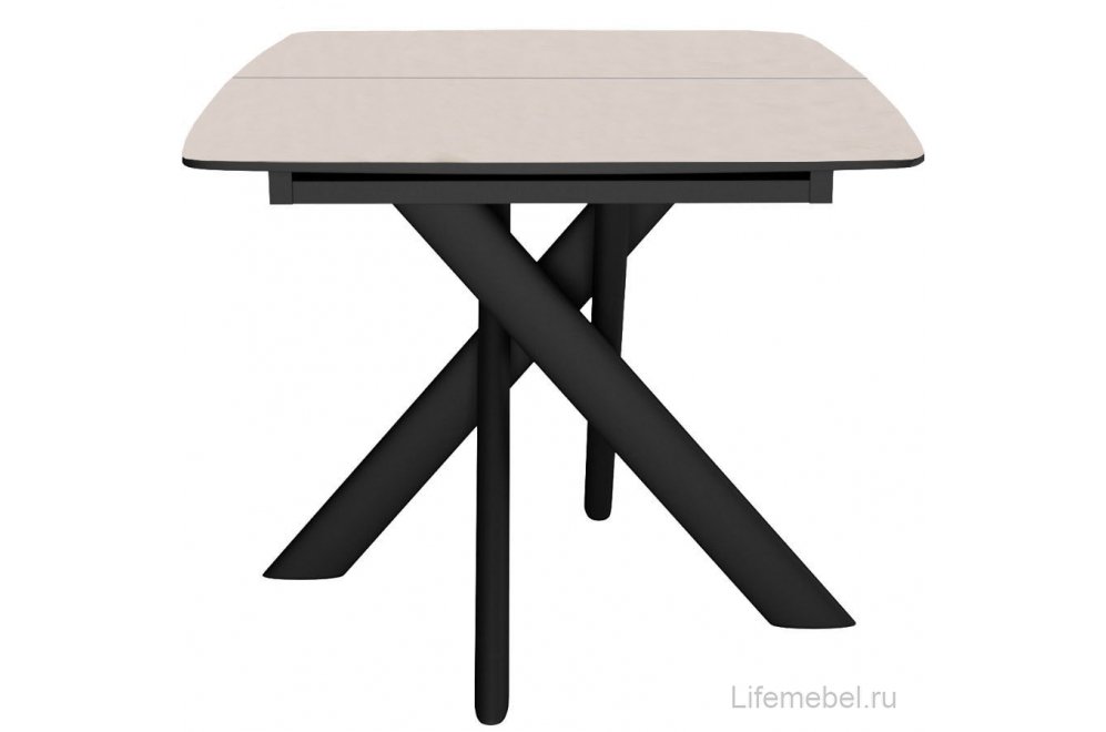 Керамический стол DKB110 раскладной krater perla бежевый / черный